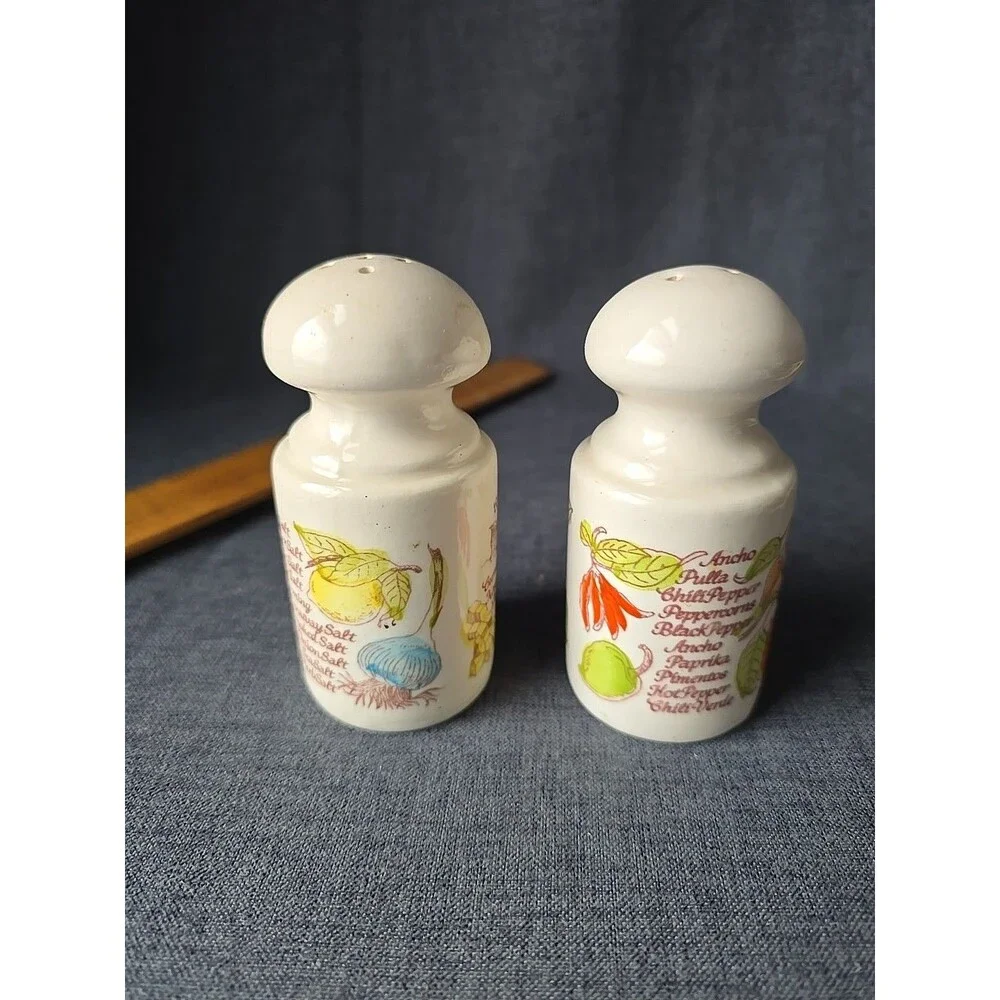 Avon 1980 Salt Pepper Shakers Vegetables Herbs Spices Country Cottagecore Farm
